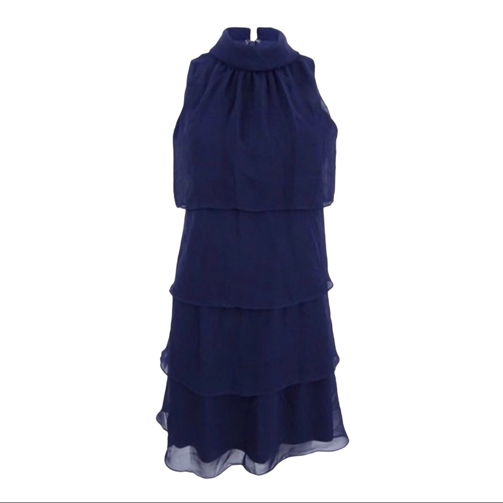 Jessica Howard | Tiered Mock-neck Cocktail Dress